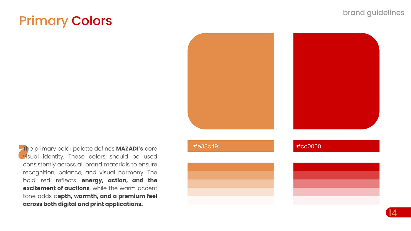 MAZADI — Brand colour palette