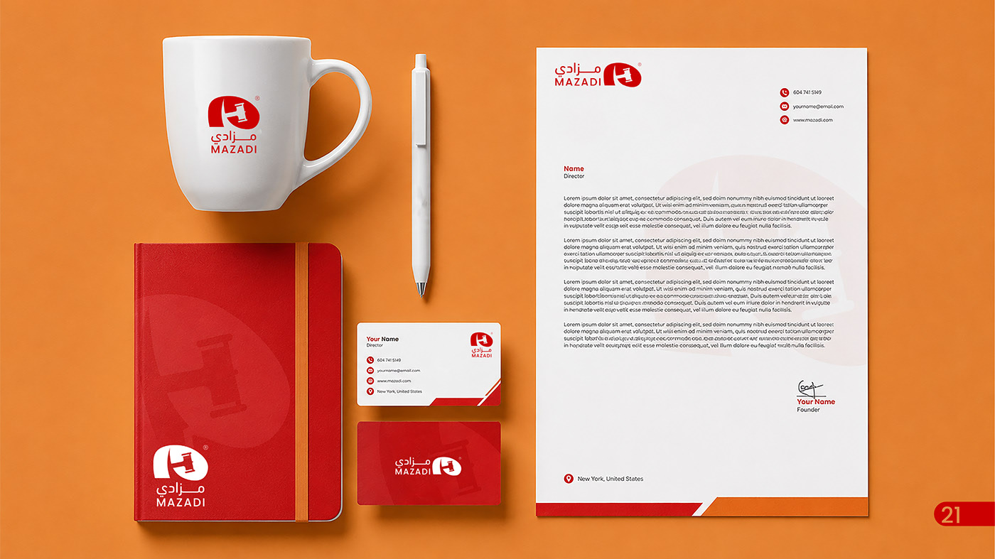 MAZADI — Brand stationery system